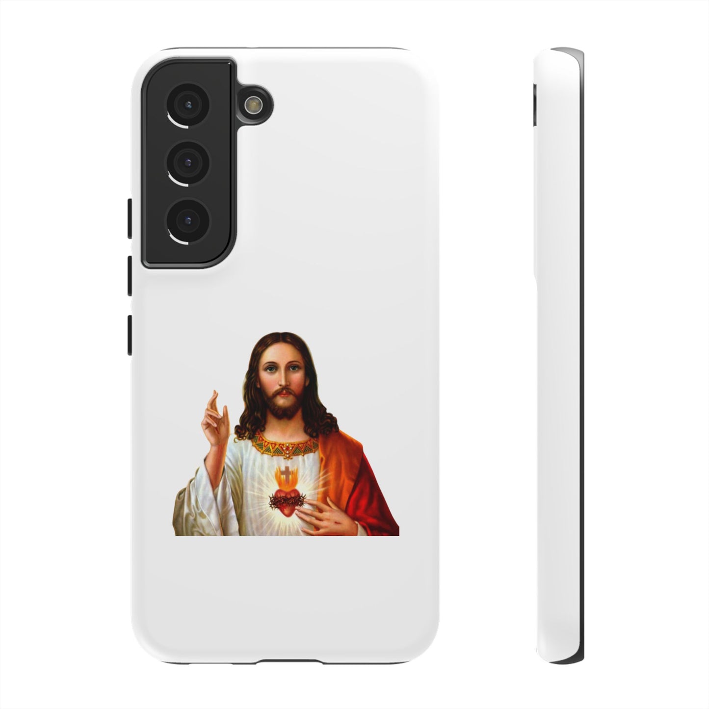 Artistic Phone Case Featuring Jesus, Tough Phone Case, Christian Gift, Religious Phone Cover, Inspirational Phone Accessory, Unique Jesus