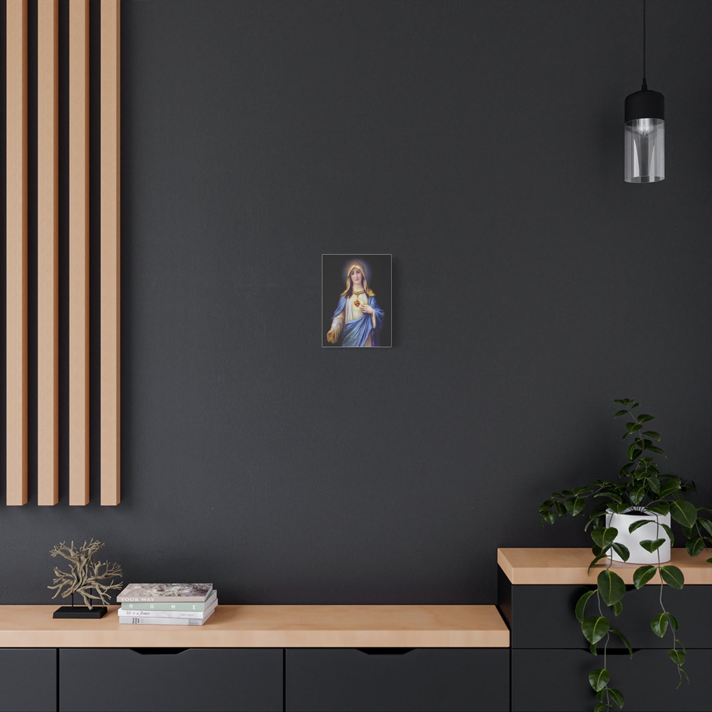 Immaculate Heart Mother Mary - Catholic Canvas Wall Art, Christian Decor