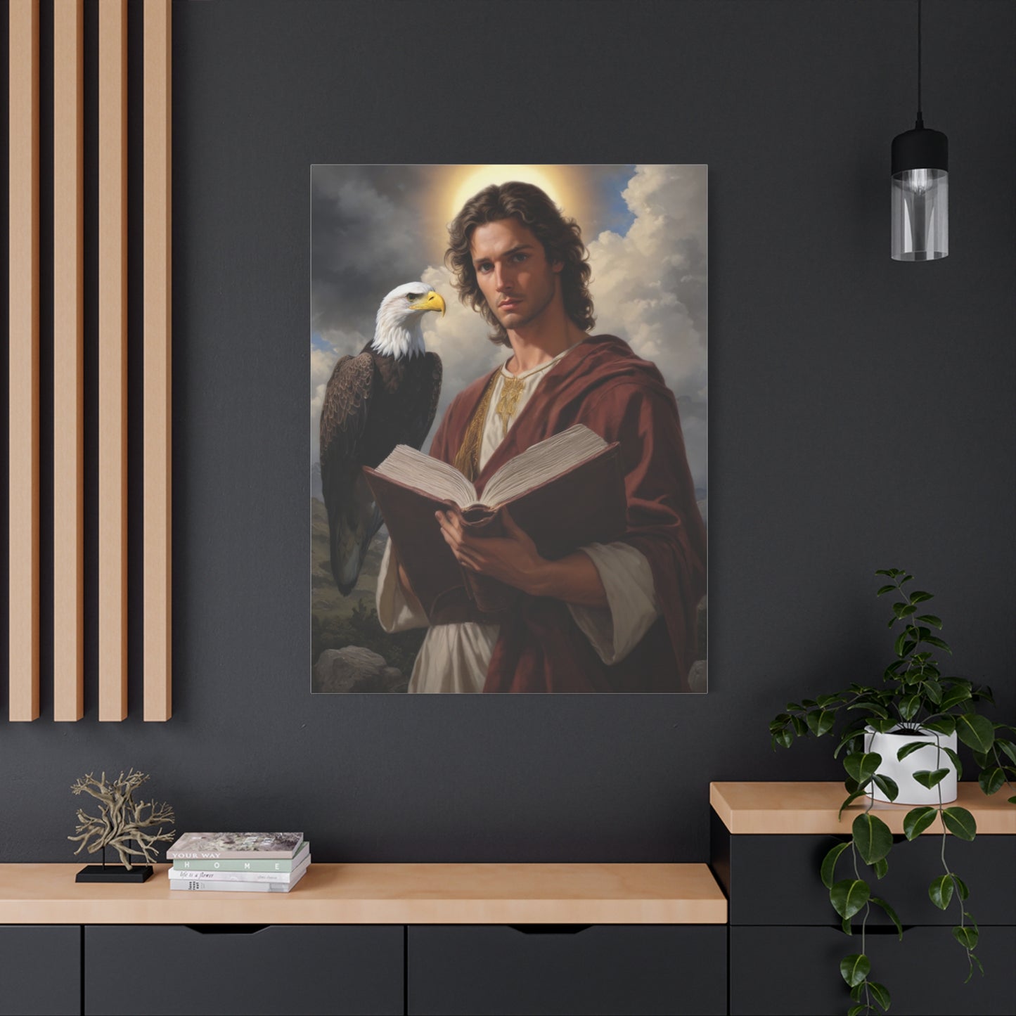St. John the Evangelist Catholic Canvas Wall Art, Christian Decor