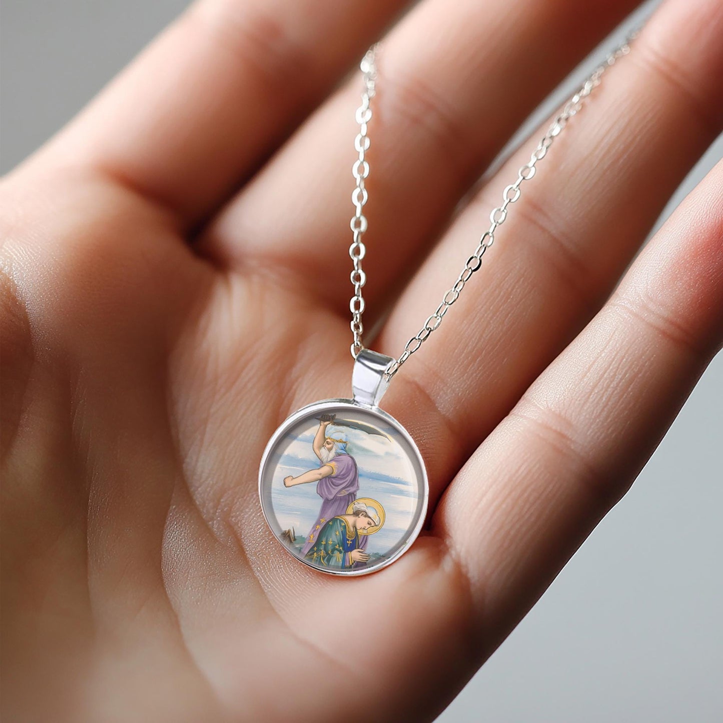 Saint Eurosia di Jaca Religious Necklace Pendant Medal
