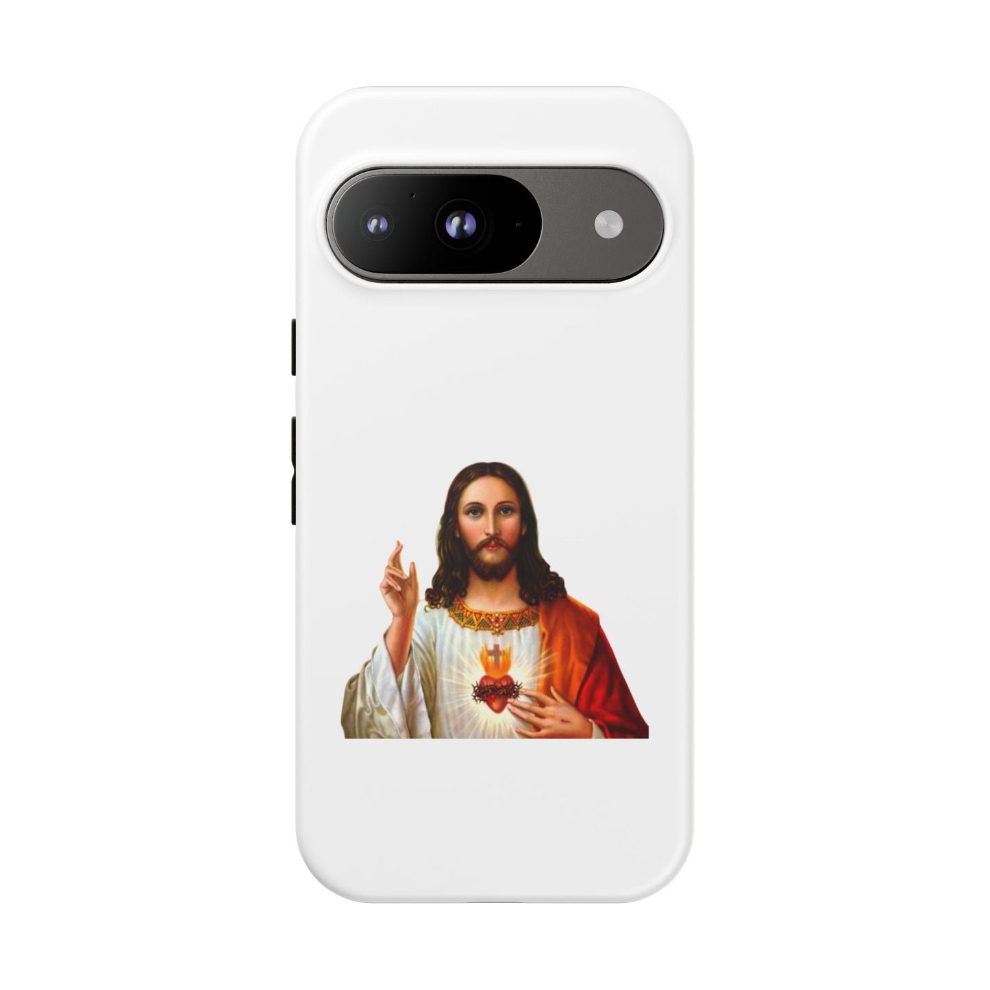 Artistic Phone Case Featuring Jesus, Tough Phone Case, Christian Gift, Religious Phone Cover, Inspirational Phone Accessory, Unique Jesus