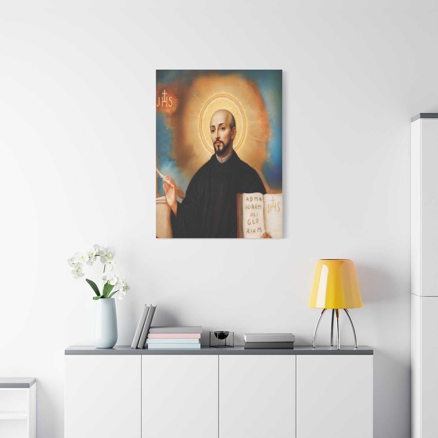 St. Ignatius of Loyola Catholic Canvas Wall Art, Christian Decor