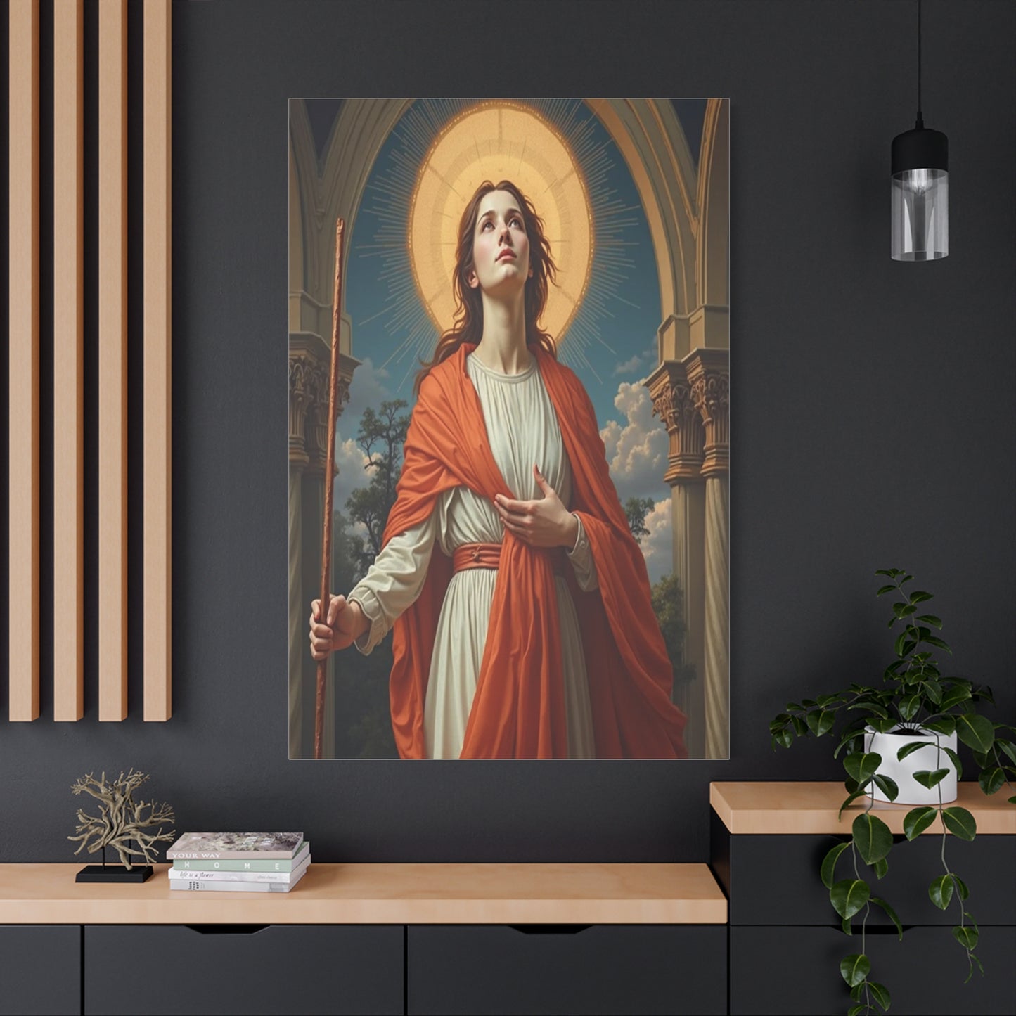 St Bibiana Canvas Print, Catholic Decor Wall, Gift Religious Christian