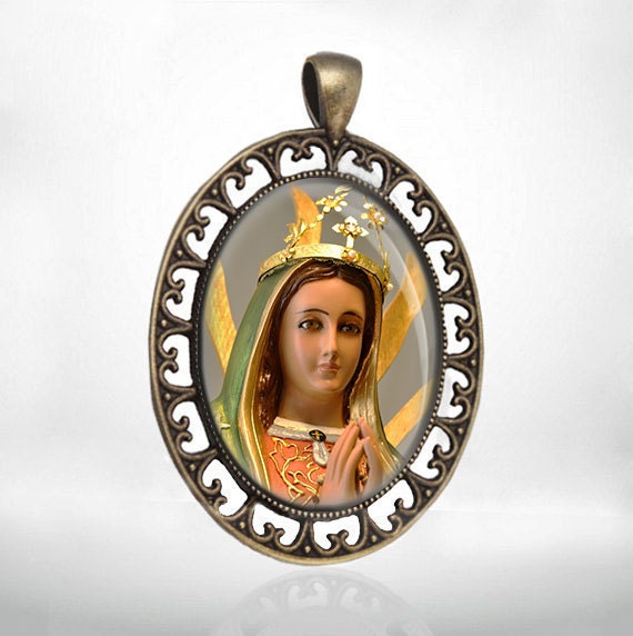 Our Lady of Guadalupe - Religious Jewelry Medal Catholic Bronze Large Pendant for Necklace