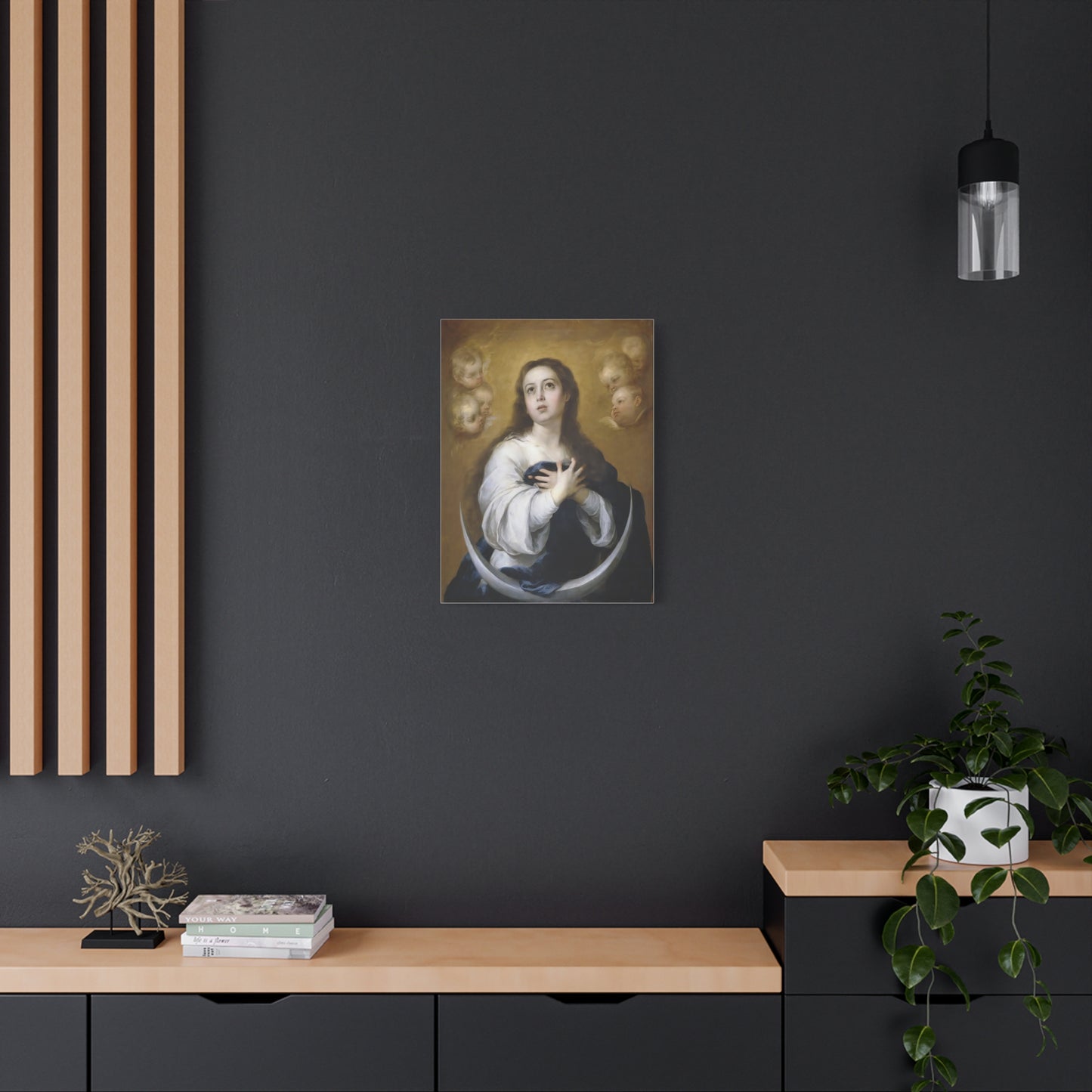 Ready to Hang - Immaculate Conception Virgin Mary Catholic Canvas Wall Art, Christian Decor