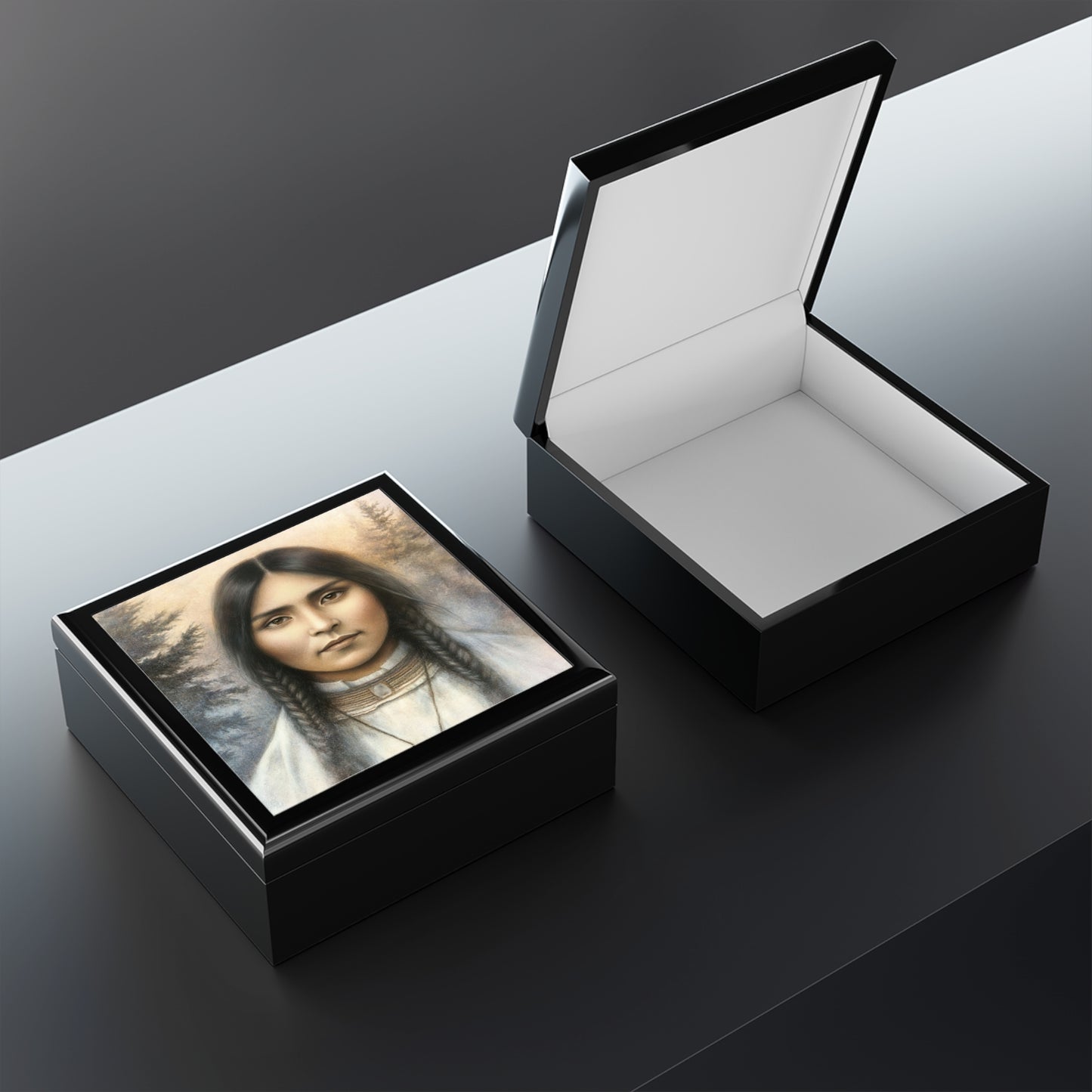 St. Kateri Tekakwitha Jewelry Box, Keepsake Storage, Decorative Box, Catholic Saint Home Decor