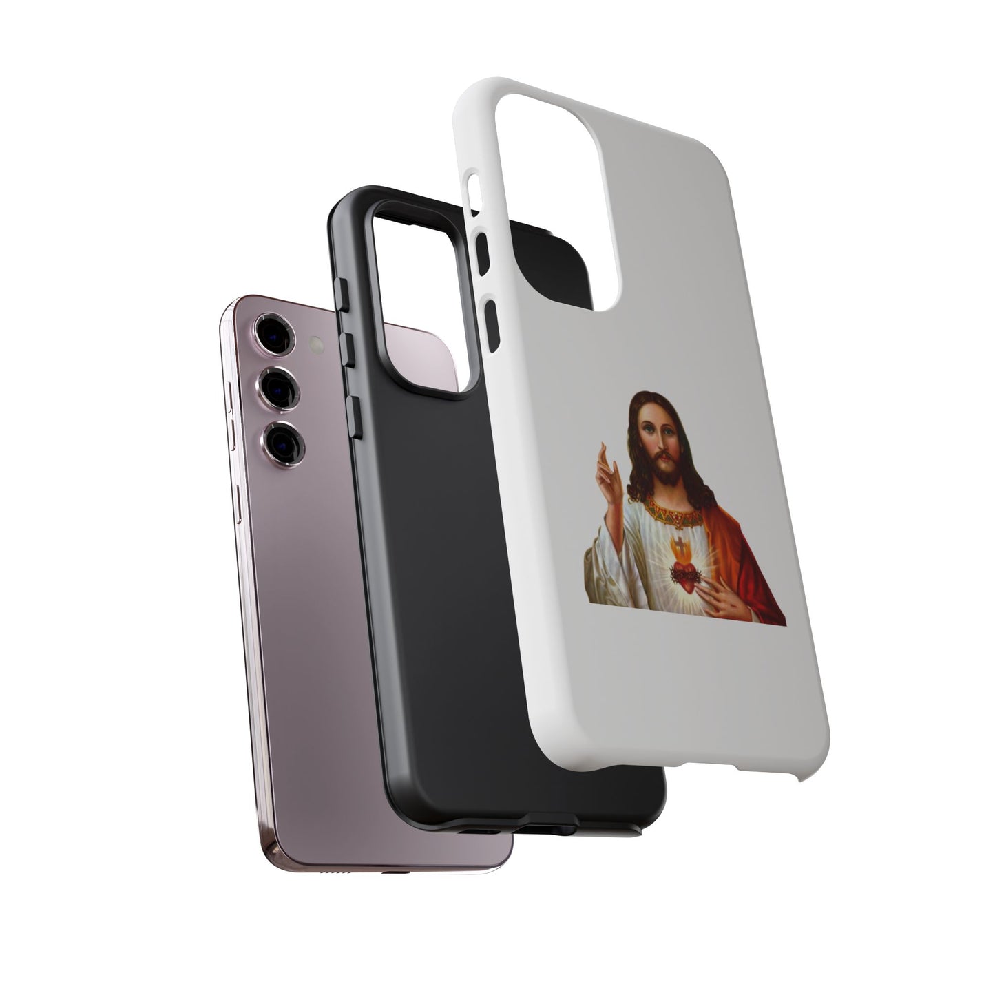 Artistic Phone Case Featuring Jesus, Tough Phone Case, Christian Gift, Religious Phone Cover, Inspirational Phone Accessory, Unique Jesus