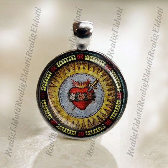 Mary's Immaculate Heart - Religious Christian Catholic Medal Pendant Jewelry