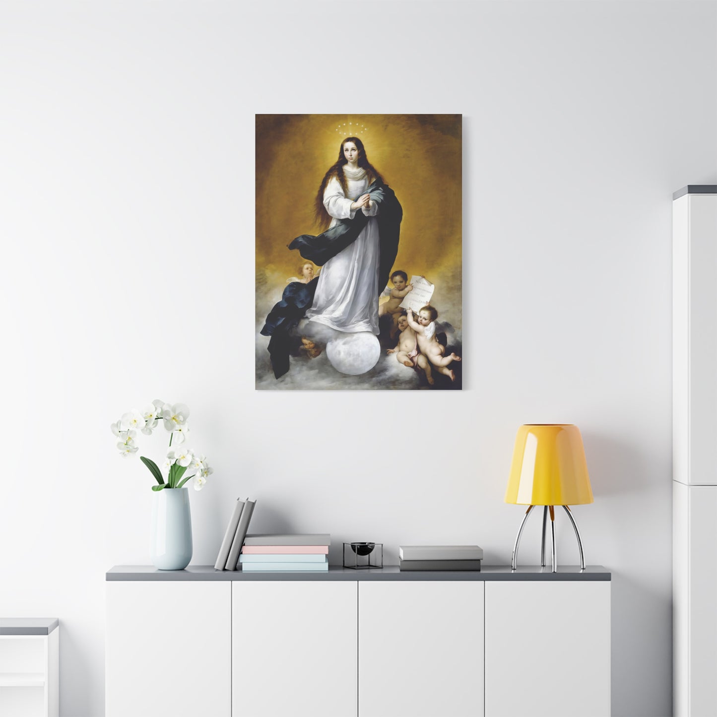 Ready To Hang - Mother Mary Immaculate Conception Catholic Canvas Wall Art, Christian Decor Ships from USA