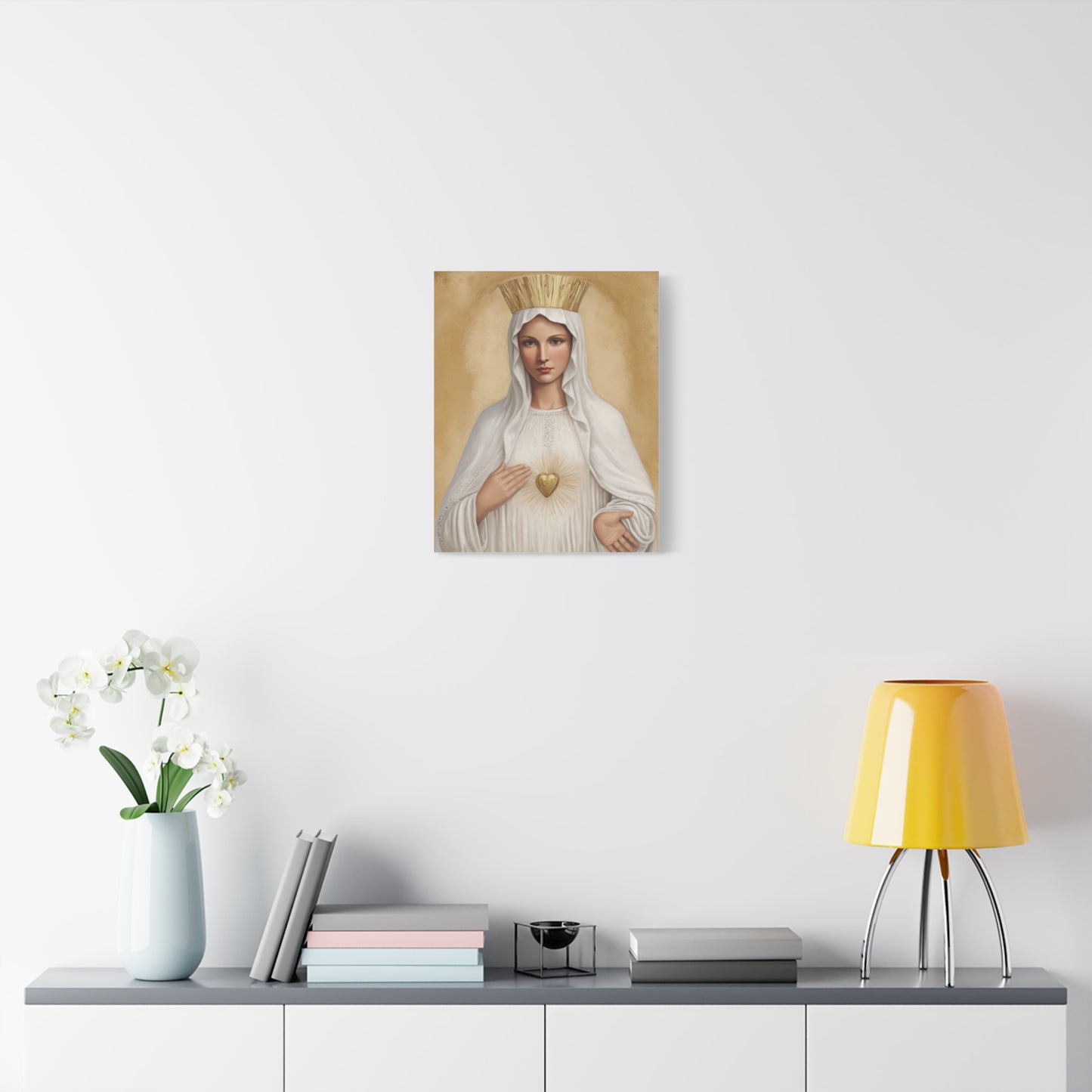 Our Lady Mother Mary Beauraing Canvas Print, Catholic Decor Wall, Gift Religious Christian