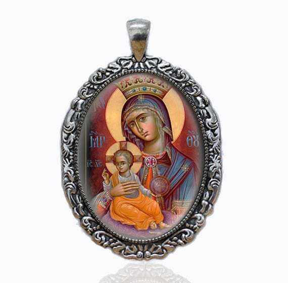 Holy Mother of God Virgin Mary Christian Religious Orthodox Medal Pendant