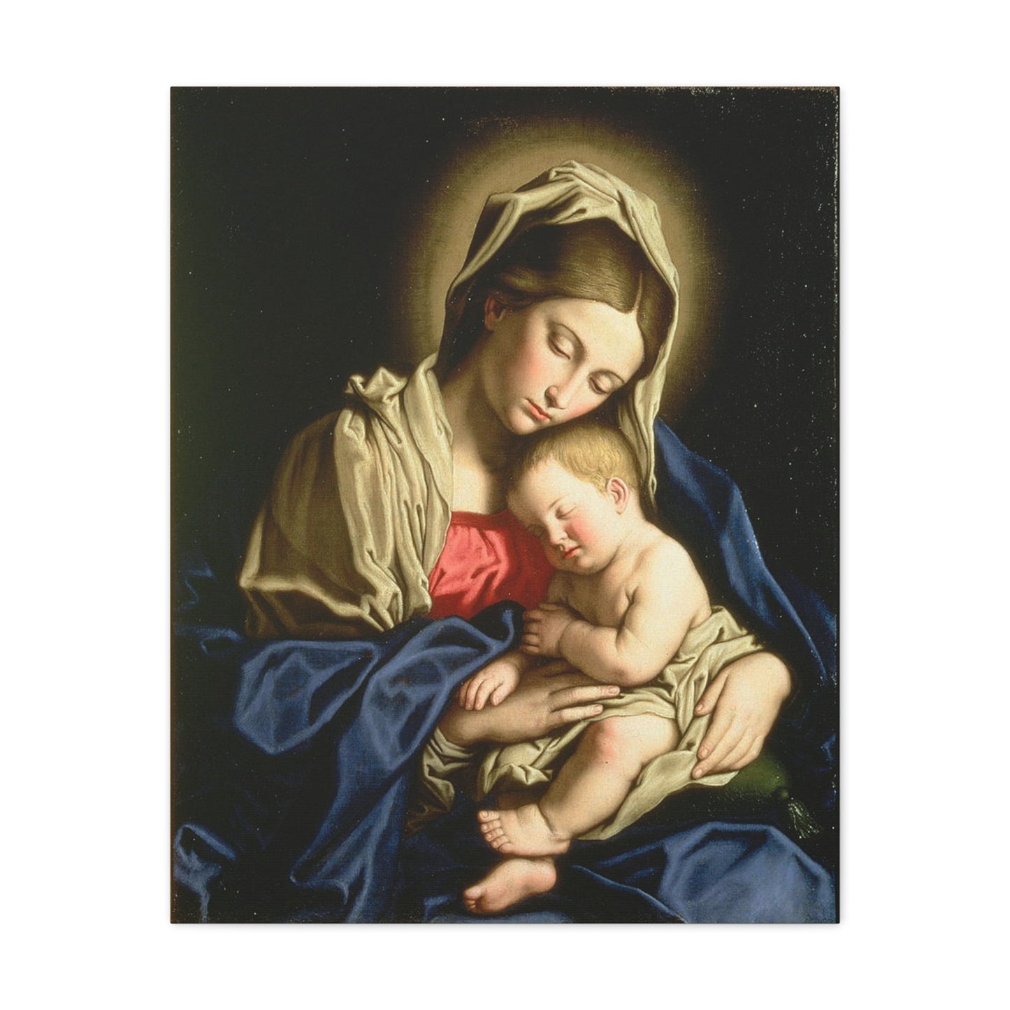 Madonna And Child Catholic HQ Print on Canvas Ready To Hang - Virgin Mary Canvas
