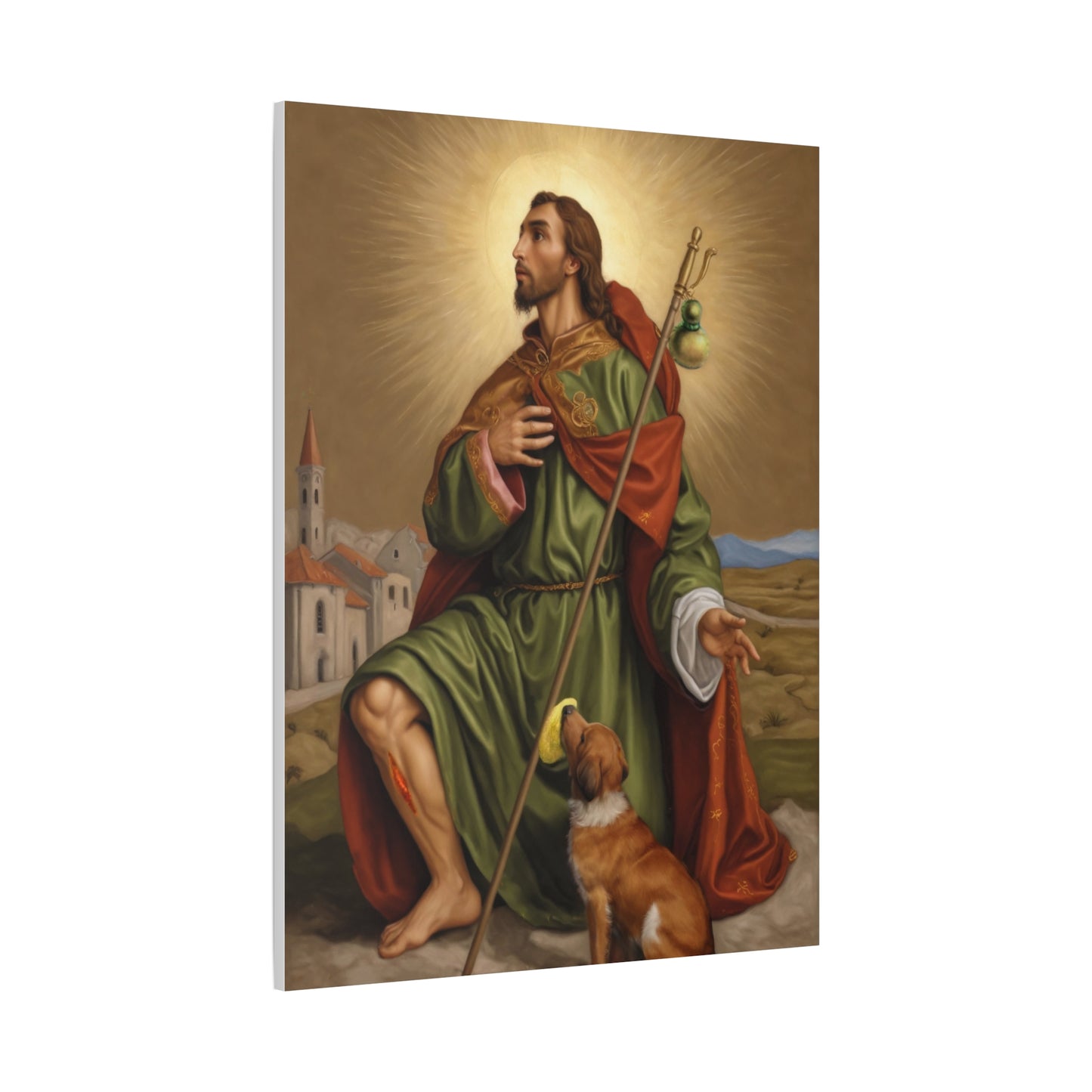 Ready To Hang - St. Roch Rocco Catholic Canvas Wall Art, Christian Decor