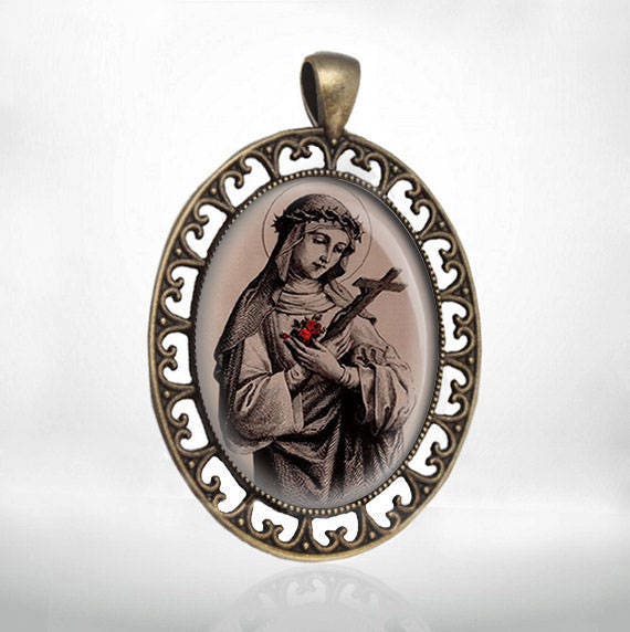 St Rose of Lima Medal Catholic Religious Jewelry for Necklace