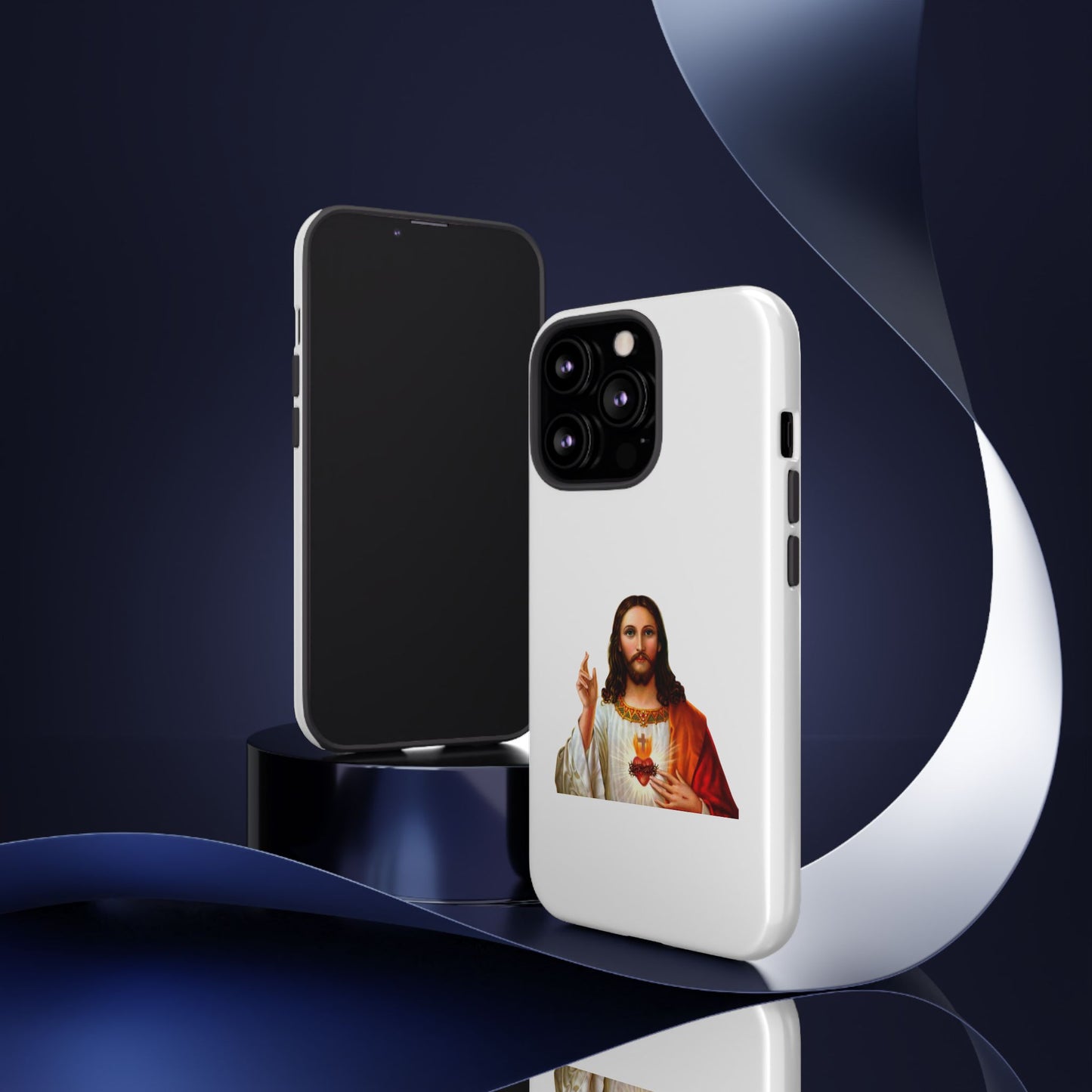Artistic Phone Case Featuring Jesus, Tough Phone Case, Christian Gift, Religious Phone Cover, Inspirational Phone Accessory, Unique Jesus