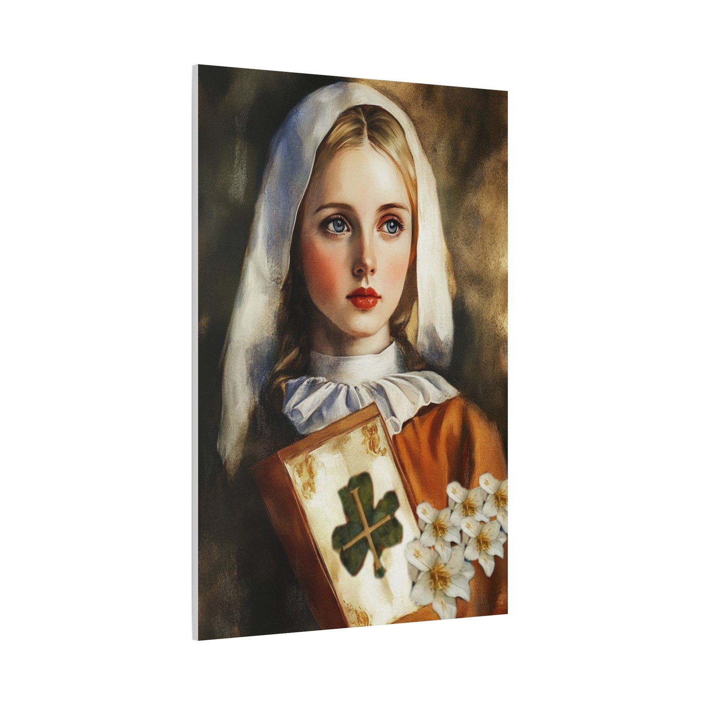 St. Dymphna Catholic Canvas Wall Art, Christian Decor