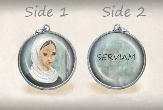 St. Angela Merici / SERVIAM Catholic Medal. Christian Religious Pendant for Necklace. Catholic Patron Jewelry.