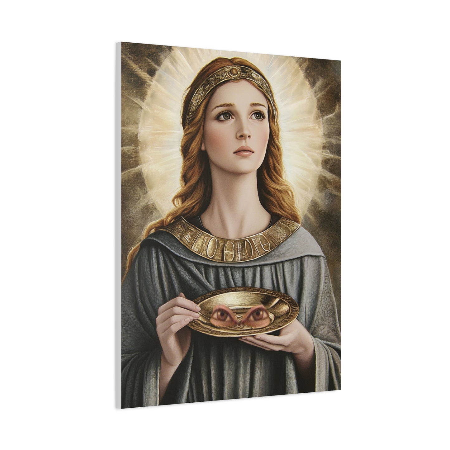 St. Lucy Catholic Canvas Wall Art, Christian Decor