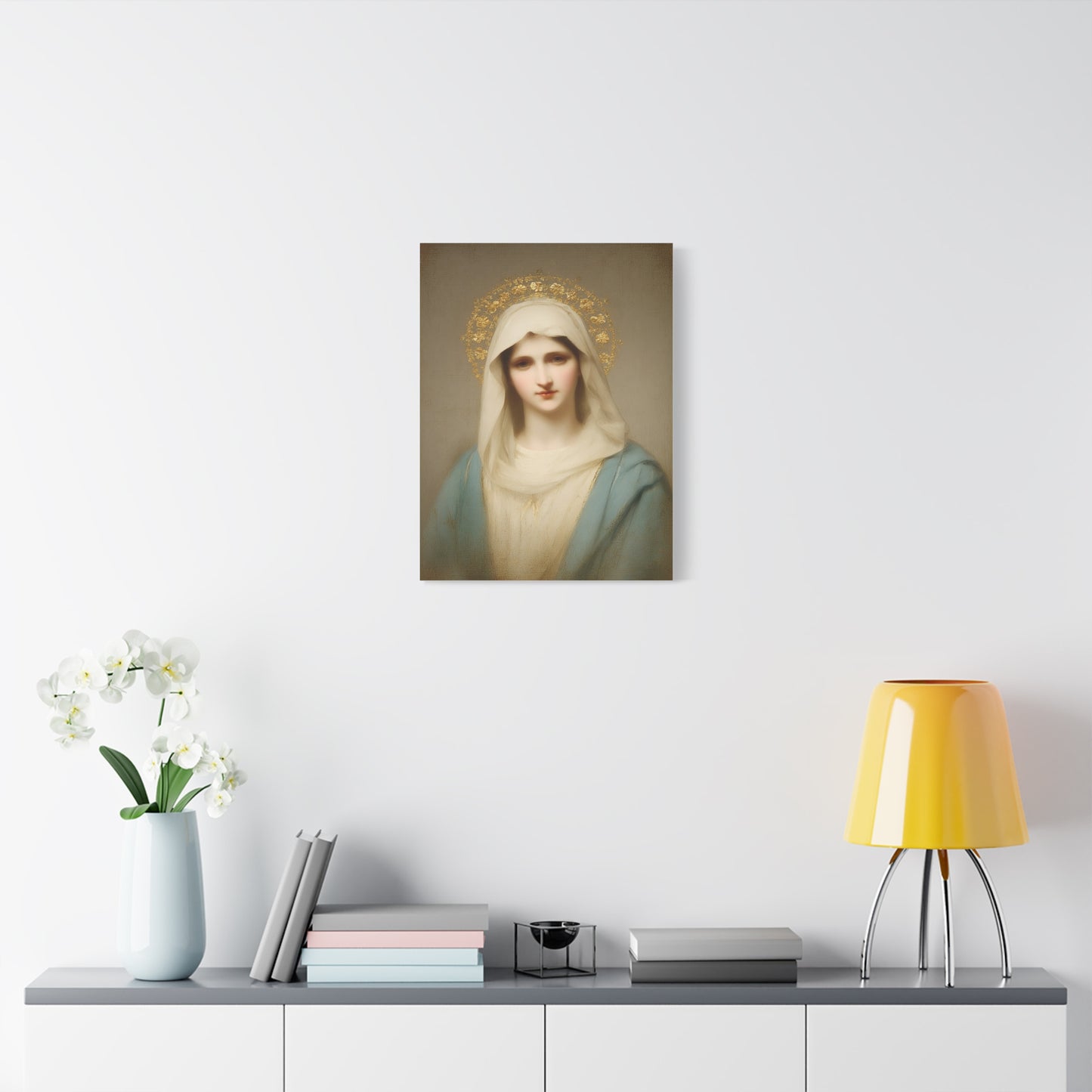 Holy Mother Mary Catholic Canvas Wall Art, Christian Decor