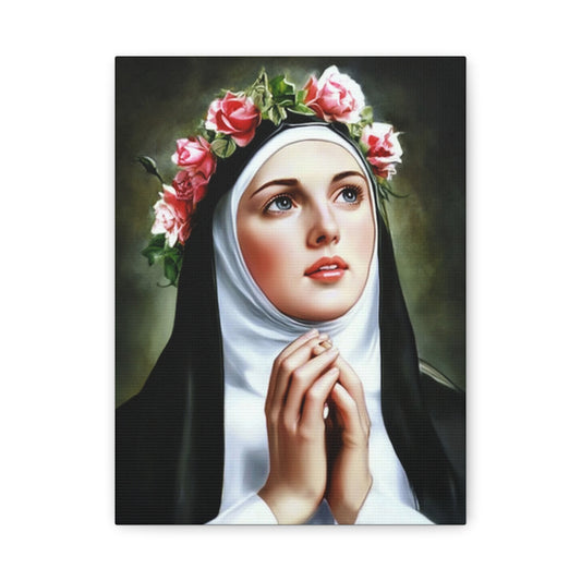 Ready To Hang - St. Rose of Lima Catholic Canvas Wall Art, Christian Decor