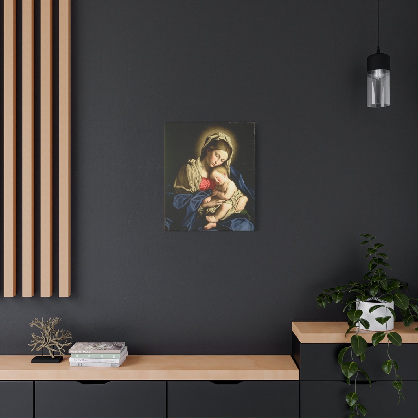 Madonna And Child Catholic HQ Print on Canvas Ready To Hang - Virgin Mary Canvas