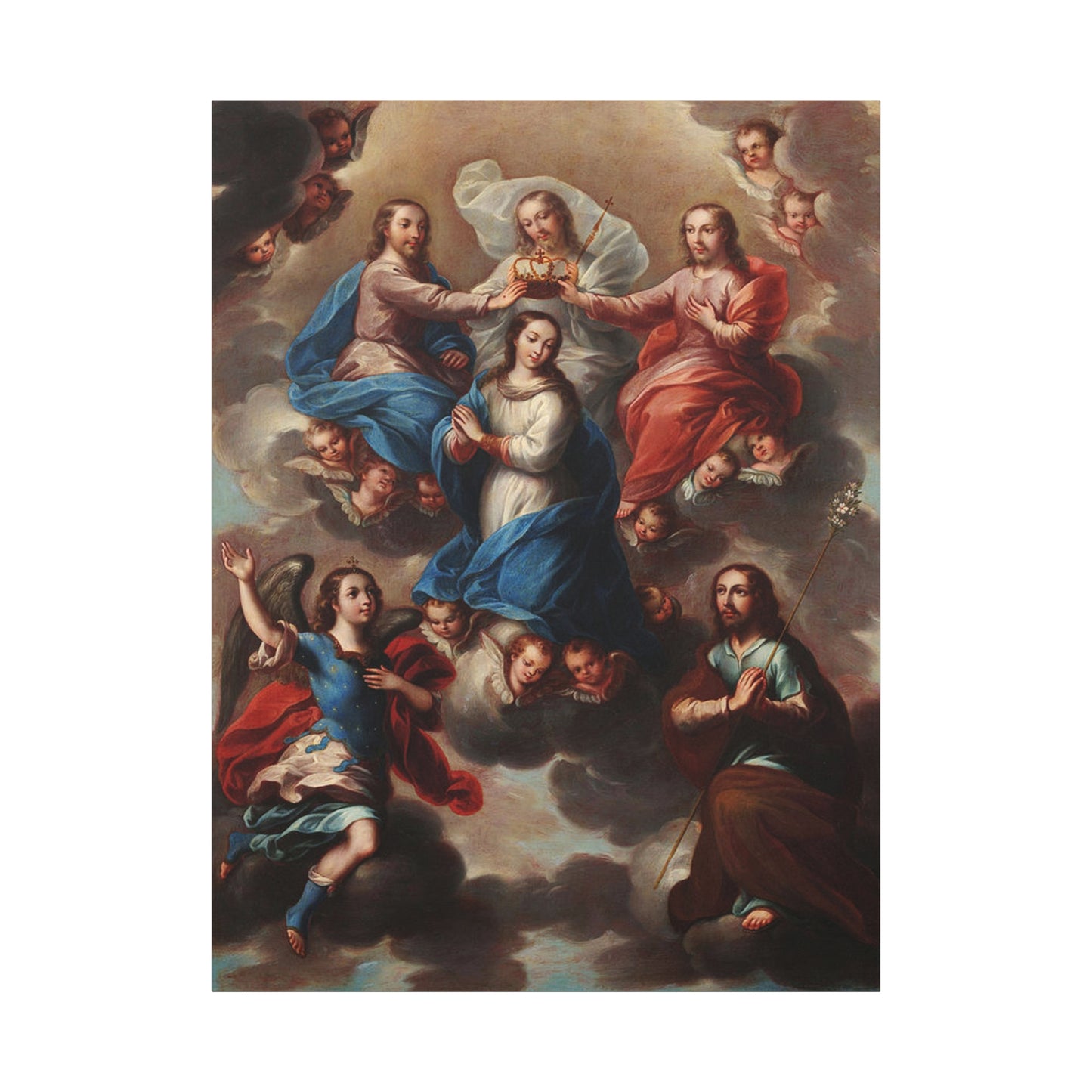 The Crowning of the Virgin Catholic HQ Print on Canvas Ready To Hang - Virgin Mary Canvas