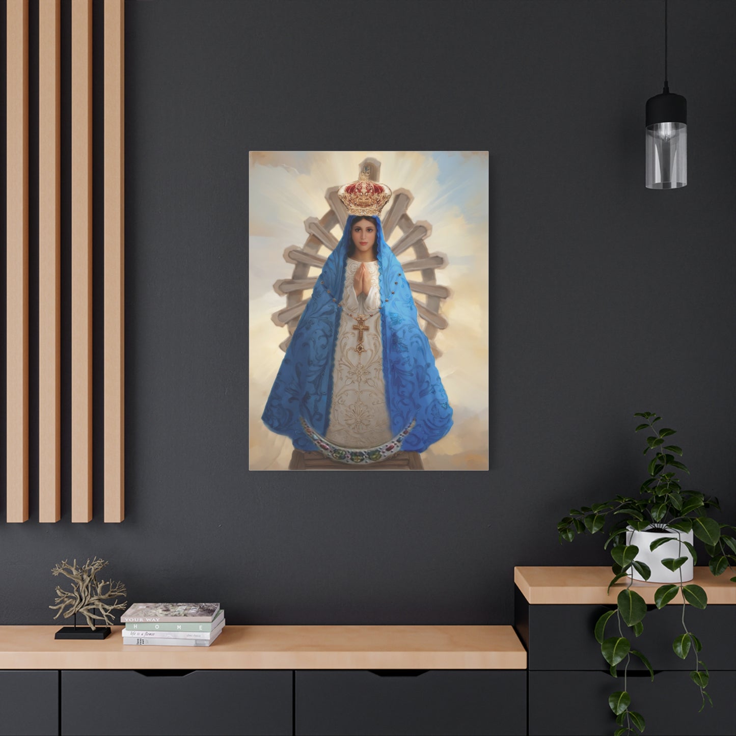 Ready to Hang - Our Lady of Lujan Virgin Mary Catholic Canvas Wall Art, Christian Decor