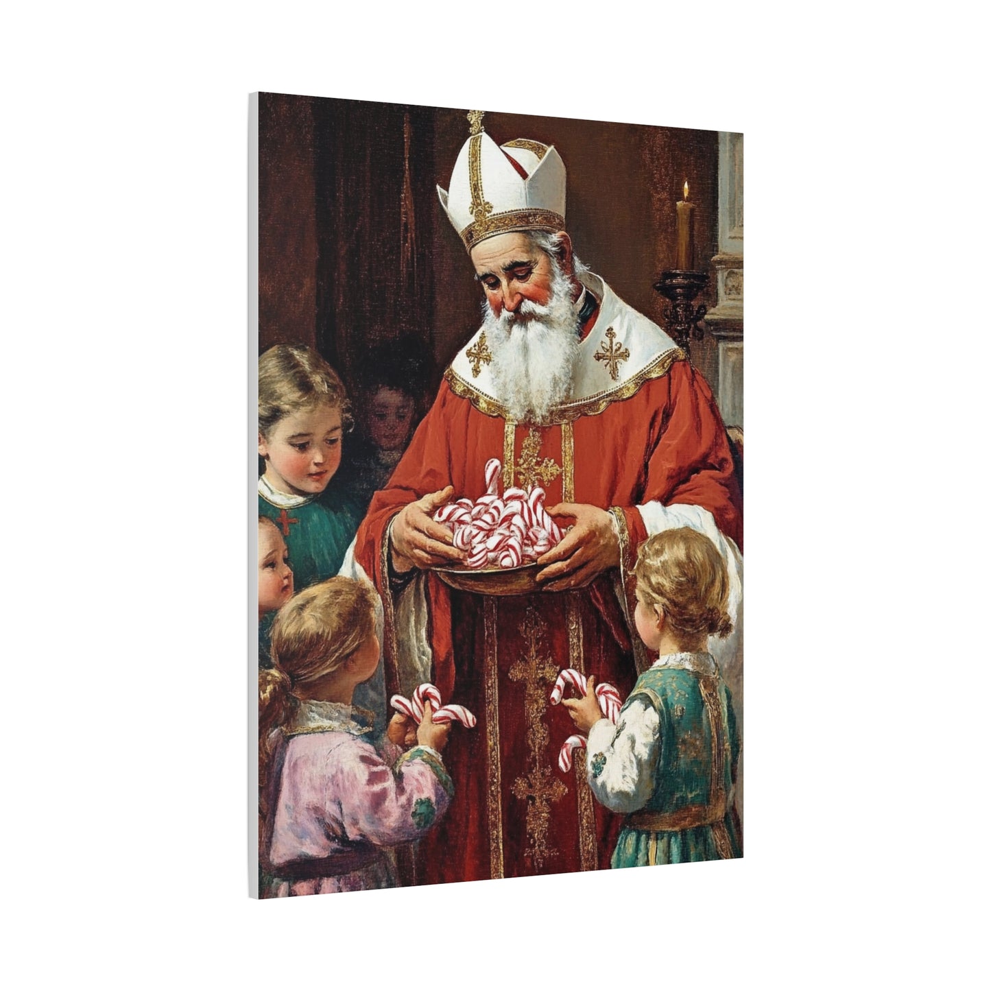 St. Nicholas of Bari - St. Nicholas of Myra Canvas Wall Art, Christian Decor