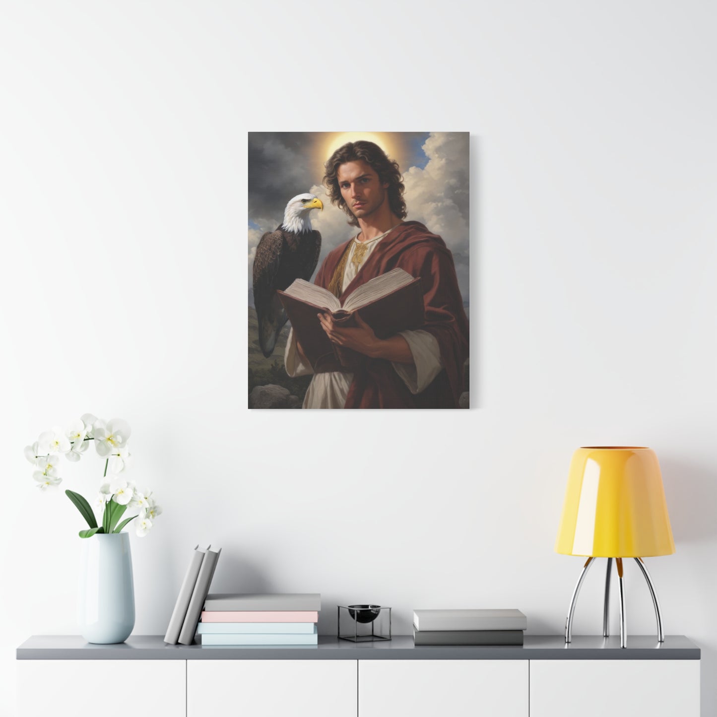 St. John the Evangelist Catholic Canvas Wall Art, Christian Decor