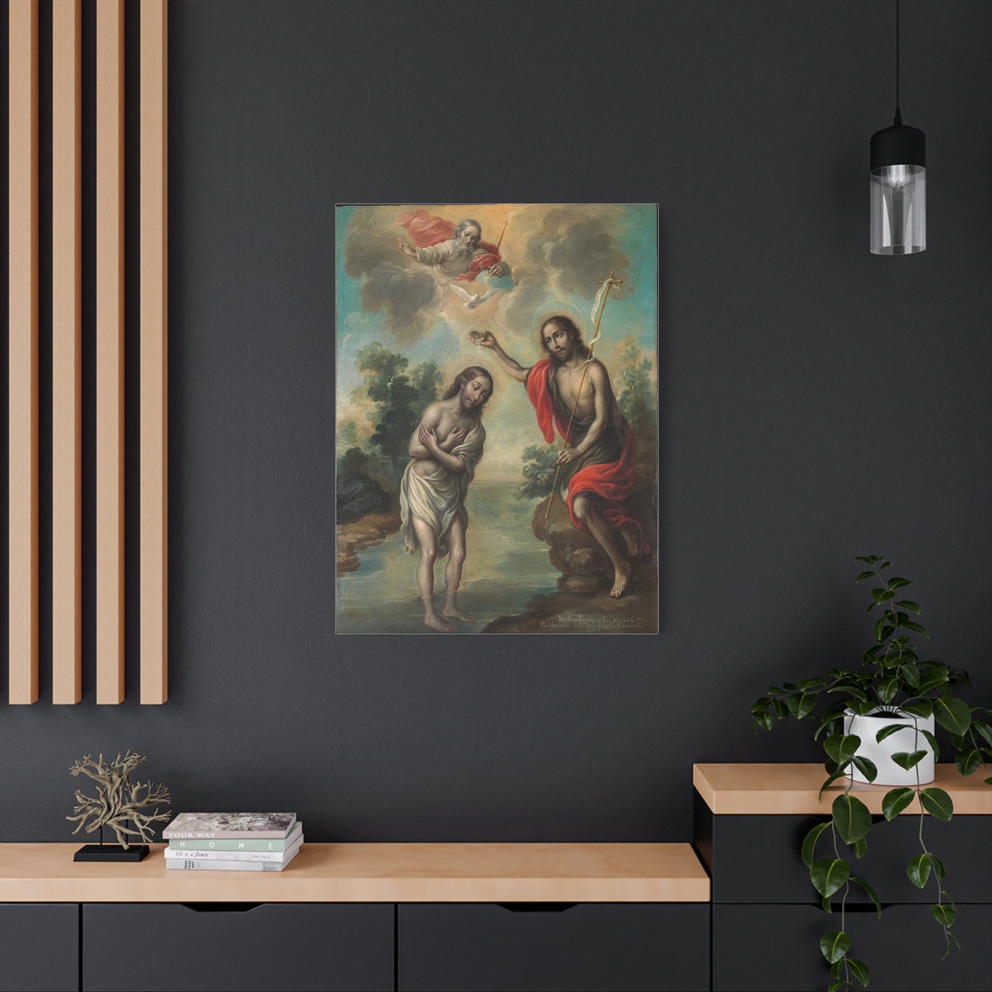 The Baptism of Christ Jesus Catholic HQ Print on Canvas Ready To Hang - Virgin Mary Canvas
