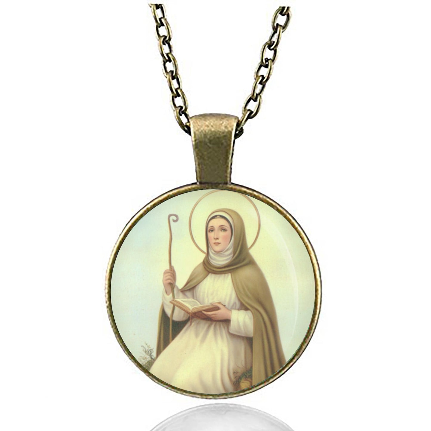 St Monica Patron Catholic Necklace. Religious Saint Medal Pendant
