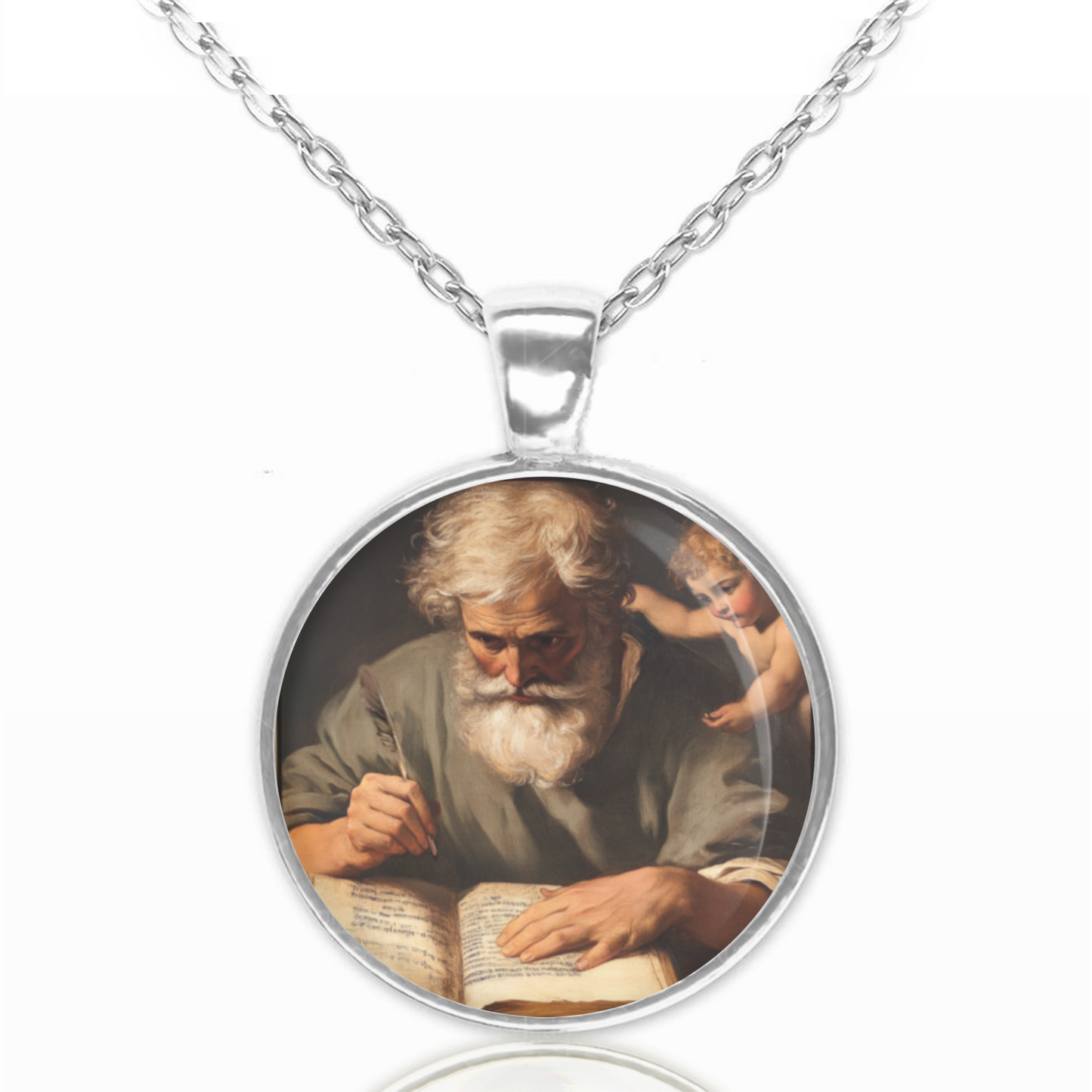 St. Matthew The Apostle Necklace Catholic Saint Pendant Medal image 0