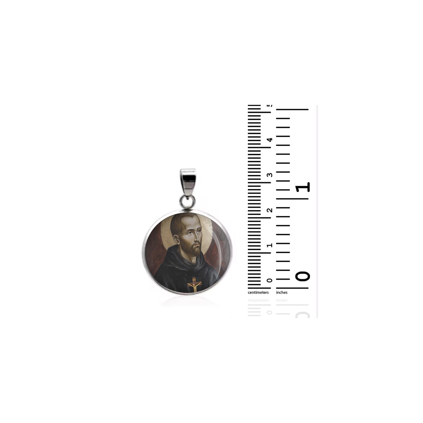 Saint John Of God Catholic sterling silver 925 Christian Medal Patron Pendant image 1