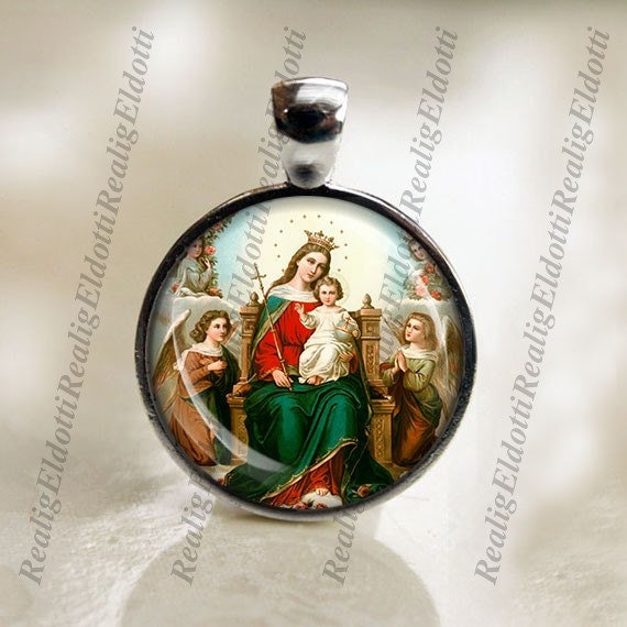 Mary Queen of Heaven And Child Jesus Religious Christian Catholic Medal Pendant