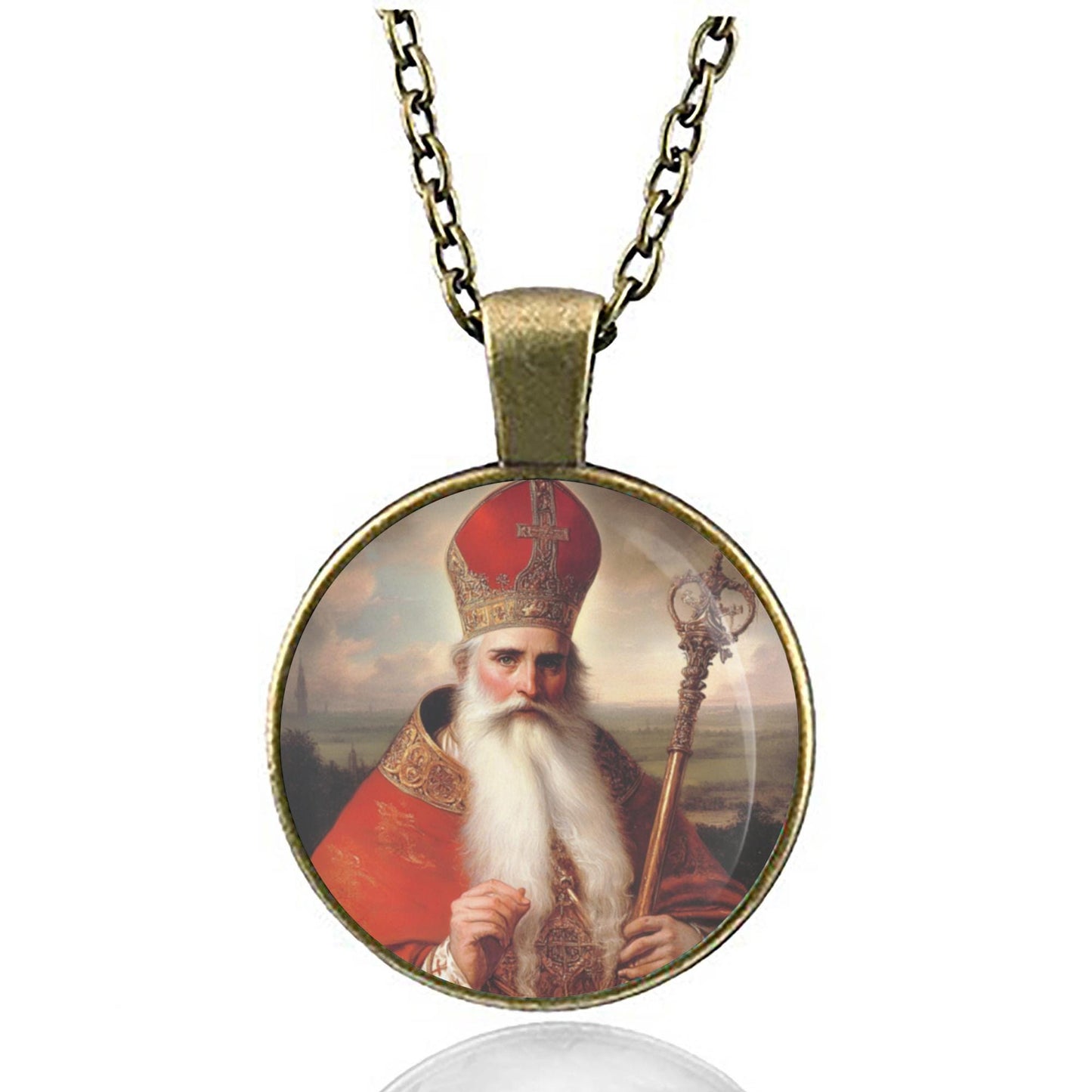 St Adalbert of Prague Necklace | Religious Jewelry Christian Pendant. Saint Medal