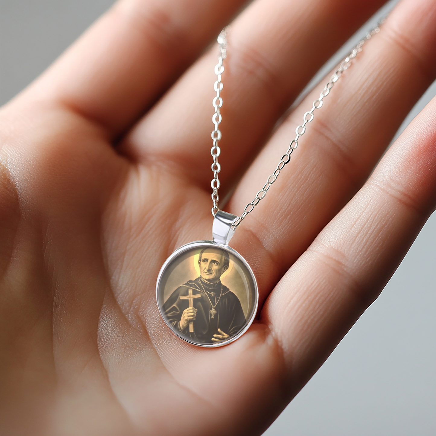 St. Vincent Strambi Necklace Catholic Saint Pendant Medal image 3