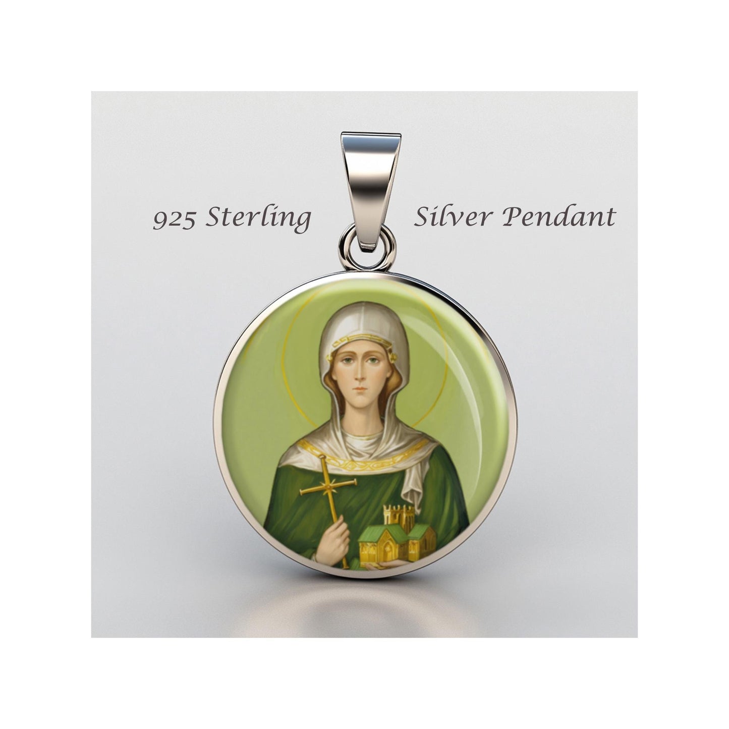 Saint Audrey Aethelthryth Of Ely Religious Devotional sterling silver 925 Christian Medal