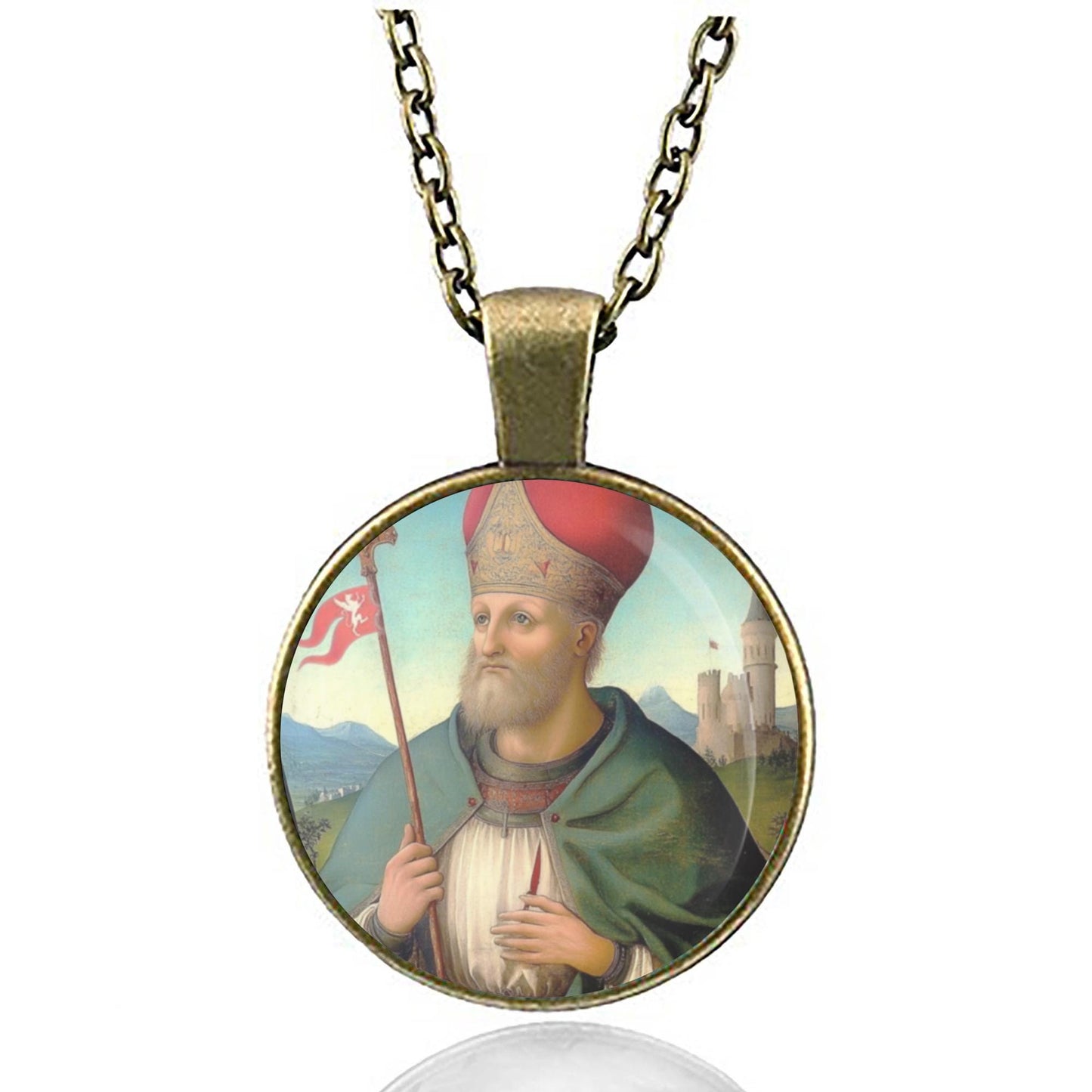 St Ercolano Herculanus of Perugia Necklace Medal Pendant Jewelry