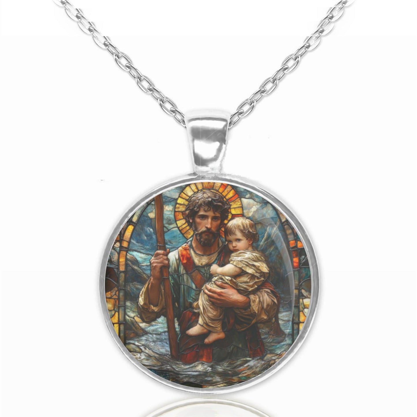 St. Christopher Catholic Necklace Pendant Medal Patron Saint of Travelers