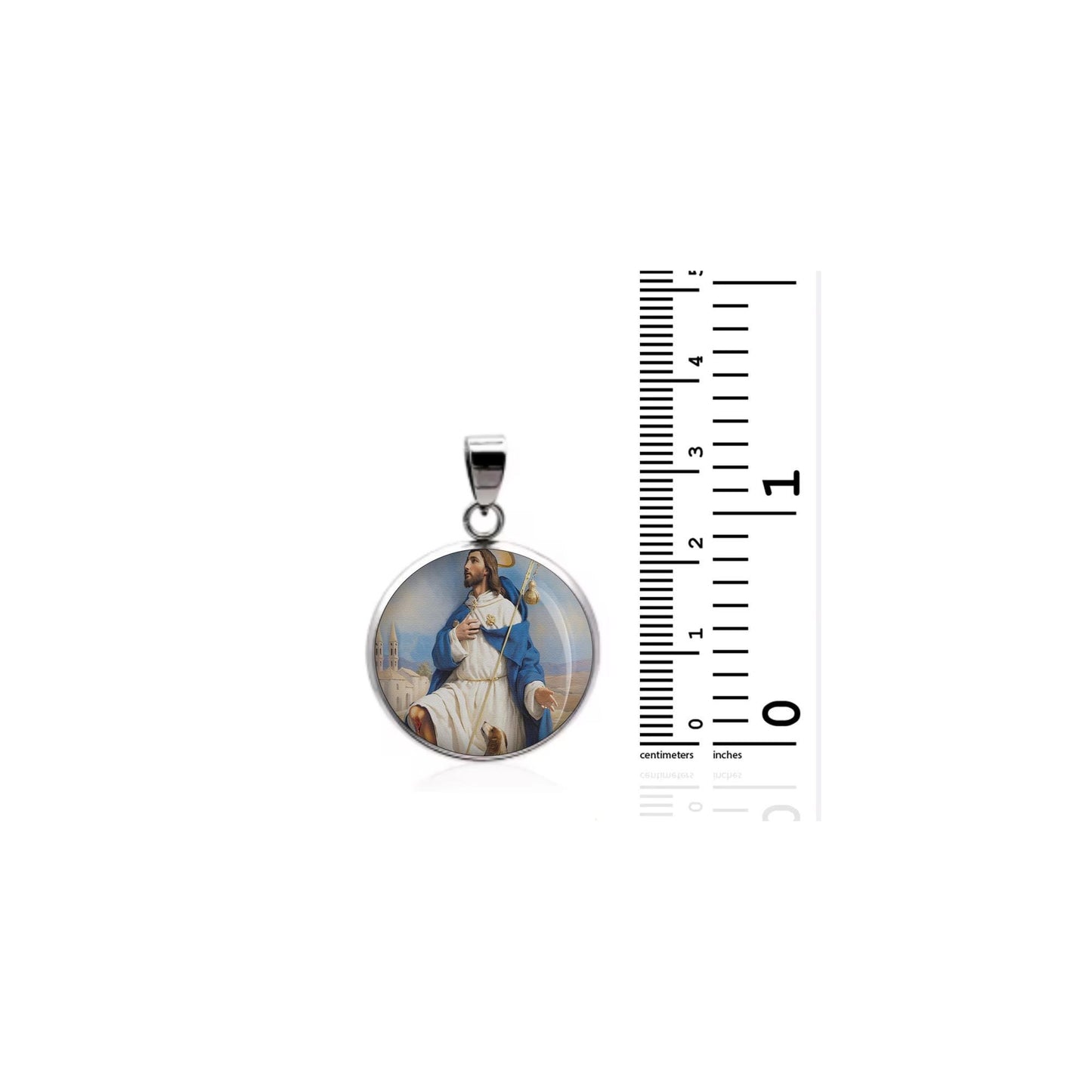 Saint Roch Religious Christian sterling silver 925 Christian Medal Patron Pendant