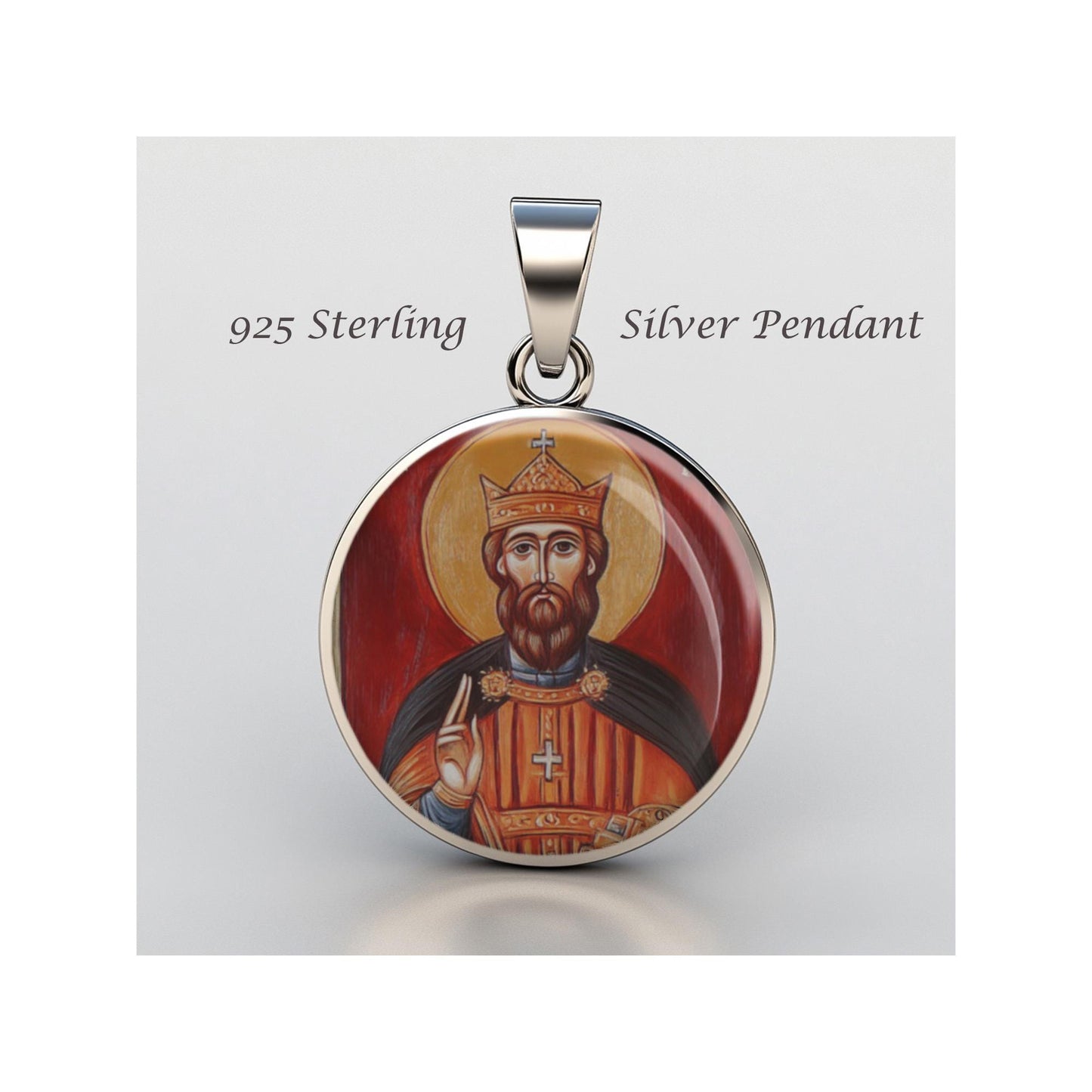 Saint Vakhtang Gorgasali King Georgia Religious Christian sterling silver 925 Medal Patron