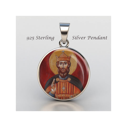 Saint Vakhtang Gorgasali King Georgia Religious Christian sterling silver 925 Medal Patron