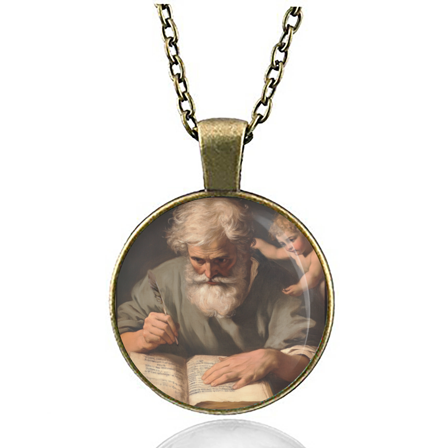 St. Matthew The Apostle Necklace Catholic Saint Pendant Medal image 4