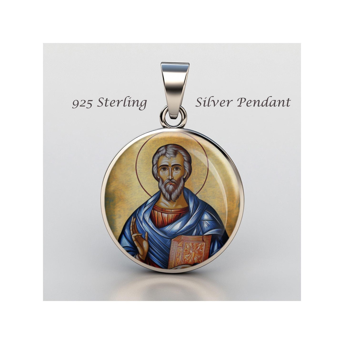 Saint Joshua Religious Devotional sterling silver 925 Christian Medal Patron Pendant