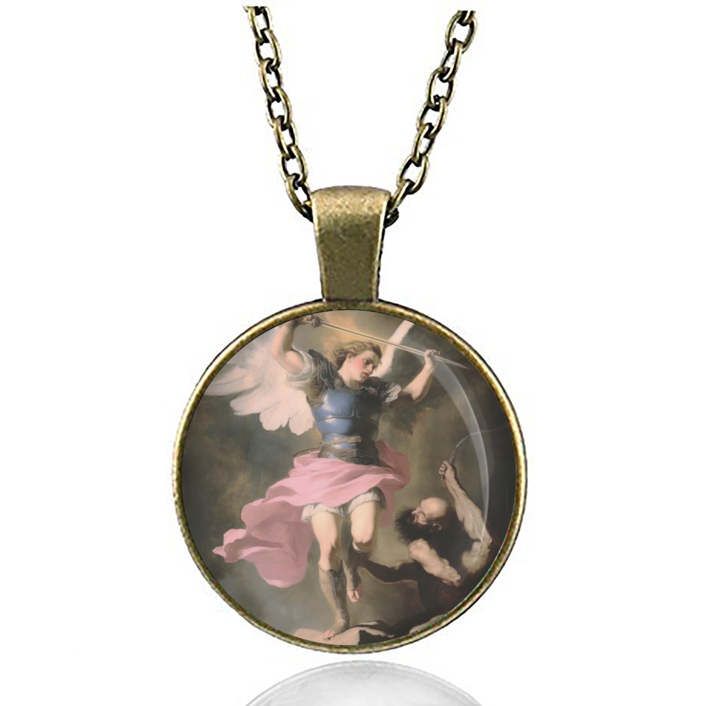 St. Michael the Archangel Necklace Medal Evil Protect Religious Pendant Jewelry Necklace