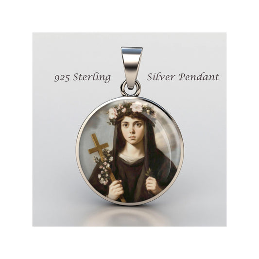 Saint Rose Of Viterbo Religious Devotional sterling silver 925 Christian Medal Patron