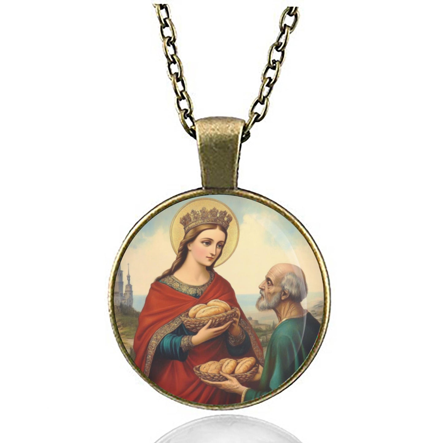 St. Elizabeth of Hungary Necklace Religious Pendant