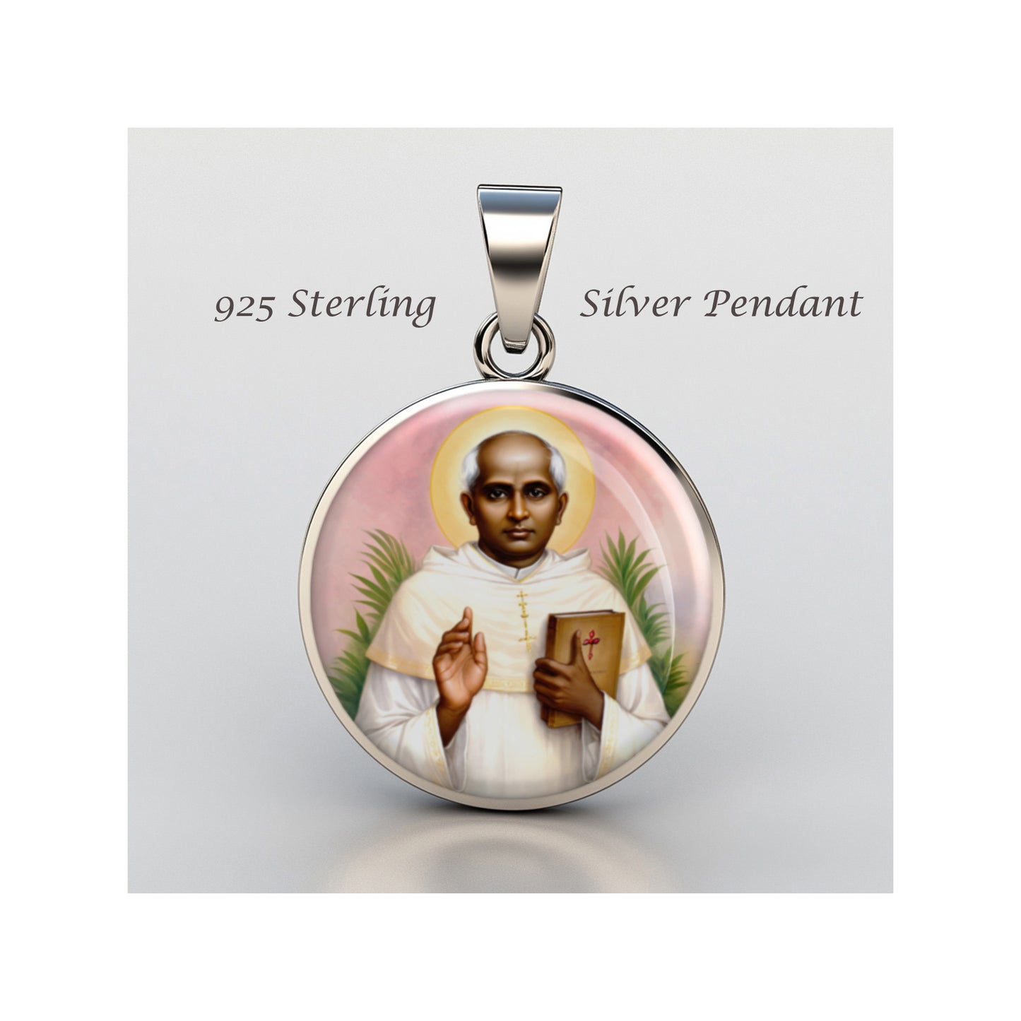 Saint Kuriakose Elias Chavara Catholic sterling silver 925 Christian Medal image 0
