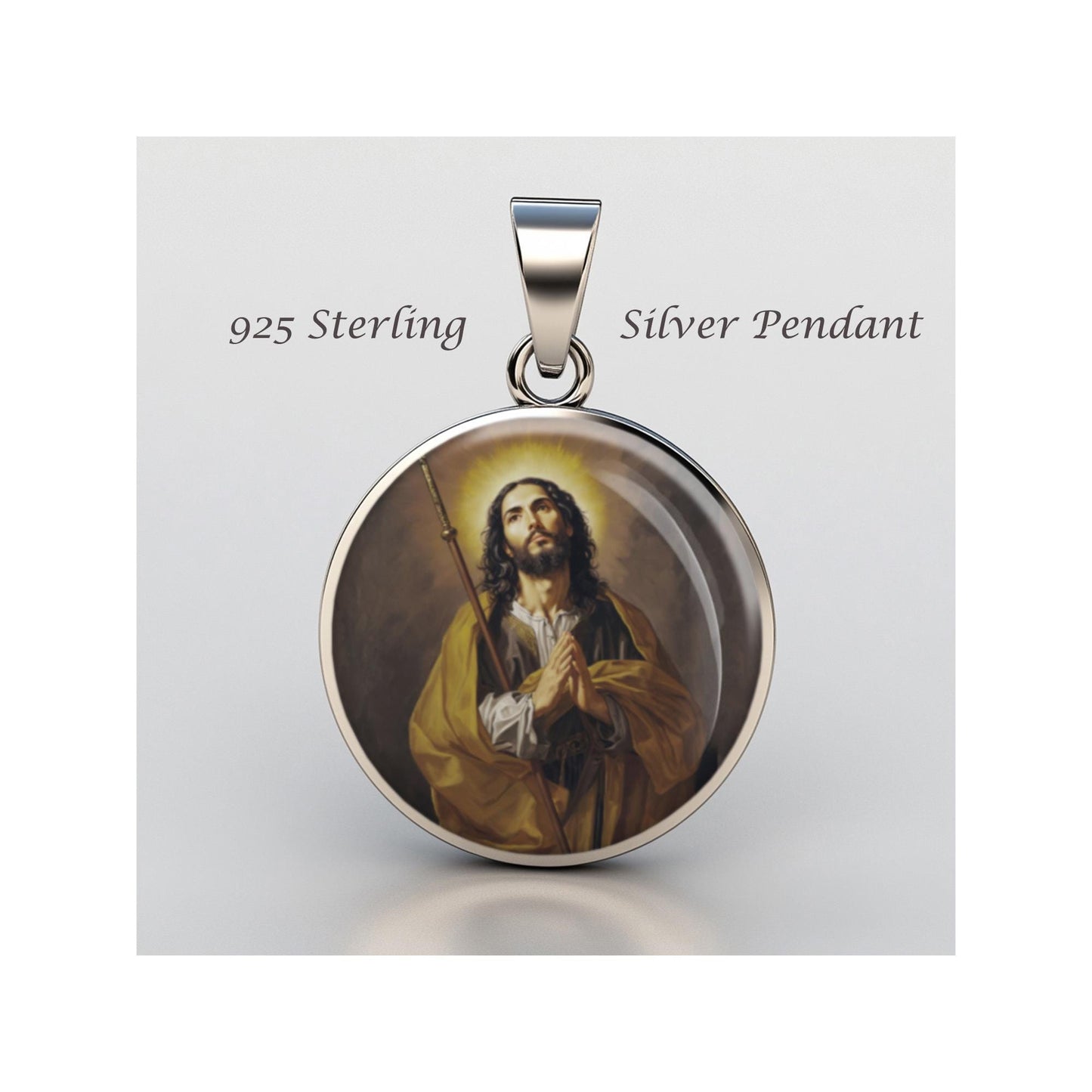 Saint James The Greater Religious Devotional sterling silver 925 Christian Medal Patron