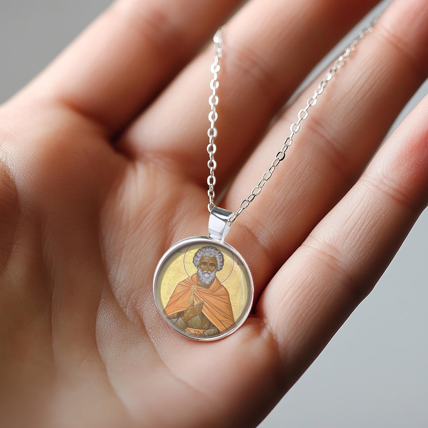 St Moses the Black of Skete Necklace Pendant